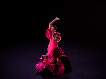 Lucía Álvarez, La Piñona, en su actuación en la Bienal de Flamenco de Sevilla, el miércoles por la noche.