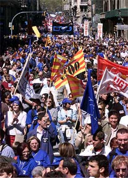 Manifestación en Barcelona contra el Plan Hidrológico.