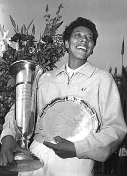 Althea Gibson cuando ganó en Forest Hills en 1957.