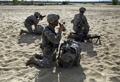 Tropas de Estados Unidos durante una de las maniobras en Polonia.