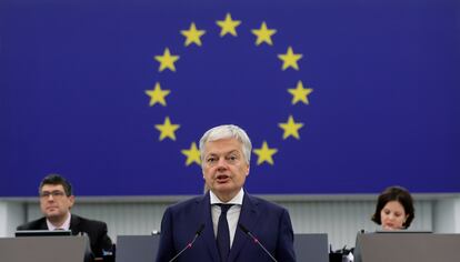 El comisario europeo de Justicia, Didier Reynders, participa en una sesin del Parlamento Europeo sobre el Estado de derecho en Hungra, el pasado martes.