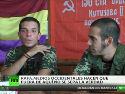 Dos combatientes espa&ntilde;oles incorporados a las milicias prorrusas de Ucrania, entrevistados en RT en Espa&ntilde;ol.