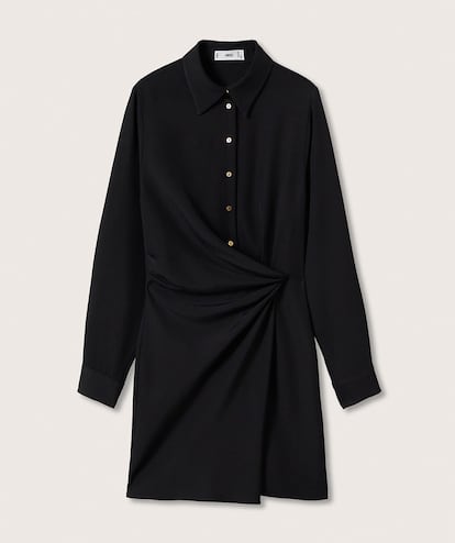 Un vestido negro te salvará de cualquier evento. Este de Mango está rebajado a 29,99 euros.