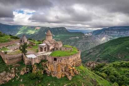 Vista área del monasterio de Tatev, en Armenia.