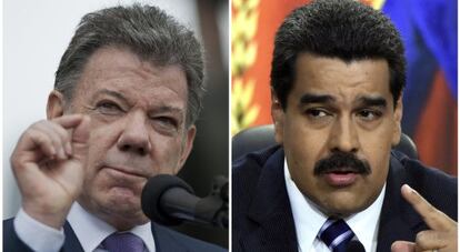 Juan Manuel Santos y Nicolás Maduro.