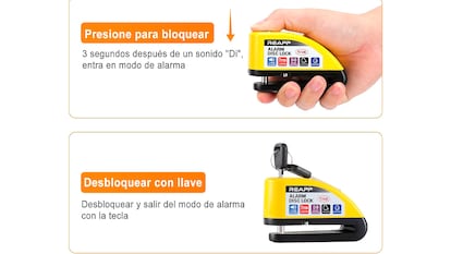 Candado para moto sobre fondo blanco