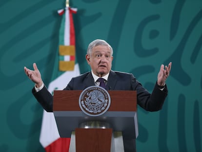 López Obrador en su conferencia mañanera de este jueves.