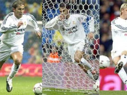 De izquierda a derecha, Salgado, Raúl y Guti.
