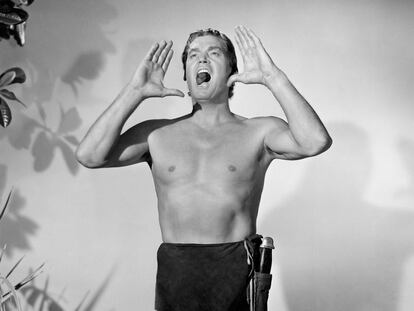 El actor Johnny Weissmuller en la piel de Tarzán, en un fotograma de 1940.