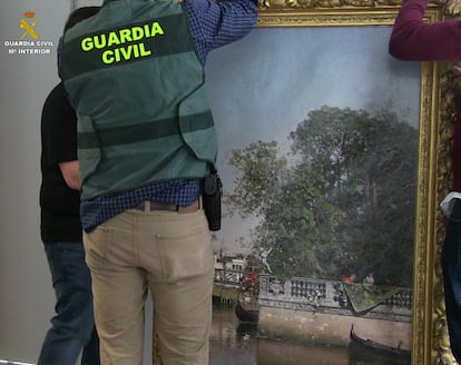 Una pintura recuperada en la operación Mecenazgo para recuperar las obras de Muñoz Ramonet.