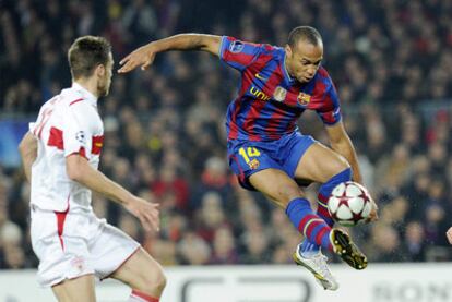 Henry, durante el partido de vuelta contra el Stuttgart.