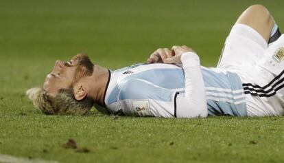 Messi, en el duelo ante Uruguay. 