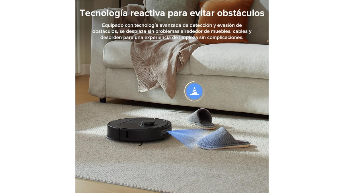 El robot aspirador posee un sistema que le ayuda a evitar los obstáculos.