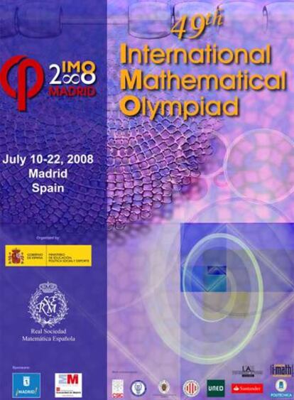 Cartel oficial de la 49 Olimpiada Internacional Matemática que se celebra en Madrid