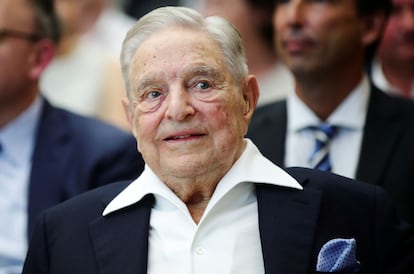 FILE PHOTO: Billionaire investor George Soros attends the Schumpeter Award in Vienna, Austria June 21, 2019. REUTERS/Lisi Niesner/File Photo