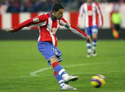 Maxi Rodríguez, en el partido del Atlético contra el Valladolid.