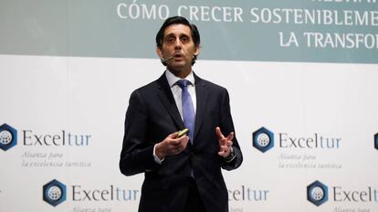 El presidente de Telef&oacute;nica, Jos&eacute; Mar&iacute;a &Aacute;lvarez-Pallete, en la inauguraci&oacute;n del IX Foro de Liderazgo Tur&iacute;stico de Exceltur