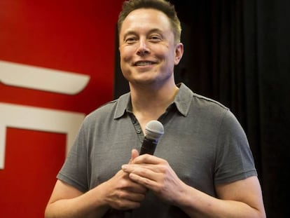 El CEO de Tesla, Elon Musk durante un evento organizado por la empresa.