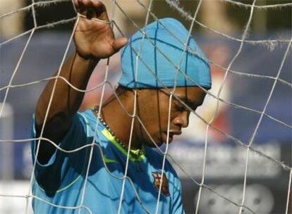 Ronaldinho, durante un entrenamiento