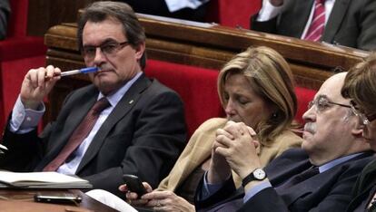 Artur Mas (left), Joana Ortega, Andreu Mas-Colell and Irene Rigau in 2012.