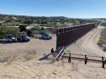 Agentes de la Secretaría de Seguridad Pública del Estado en Anapra, Juárez, en junio de 2025.
