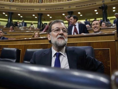 El presidente del Gobierno, Mariano Rajoy, antes del debate de los presupuestos.