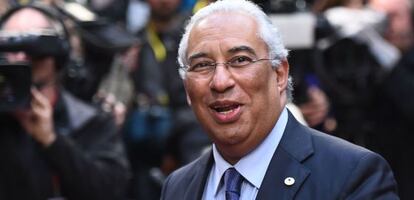 Antonio Costa, a su llegada al Consejo Europeo en Bruselas.