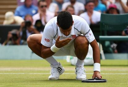 Djokovic, al finalizar el partido ante Anderson.