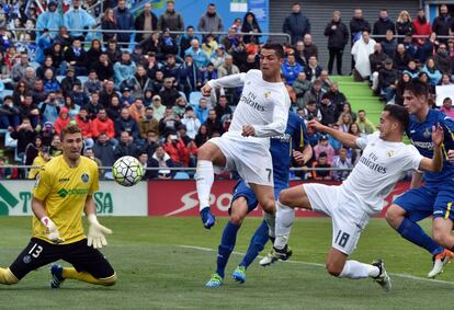 El delantero portugués del Real Madrid Cristiano Ronaldo en un momento del partido.