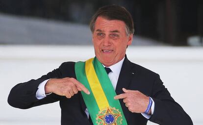 El presidente de Brasil, Jair Bolsonaro, en su toma de posesión, el pasado 1 de enero. 