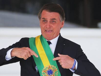 El presidente de Brasil, Jair Bolsonaro, en su toma de posesión, el pasado 1 de enero. 