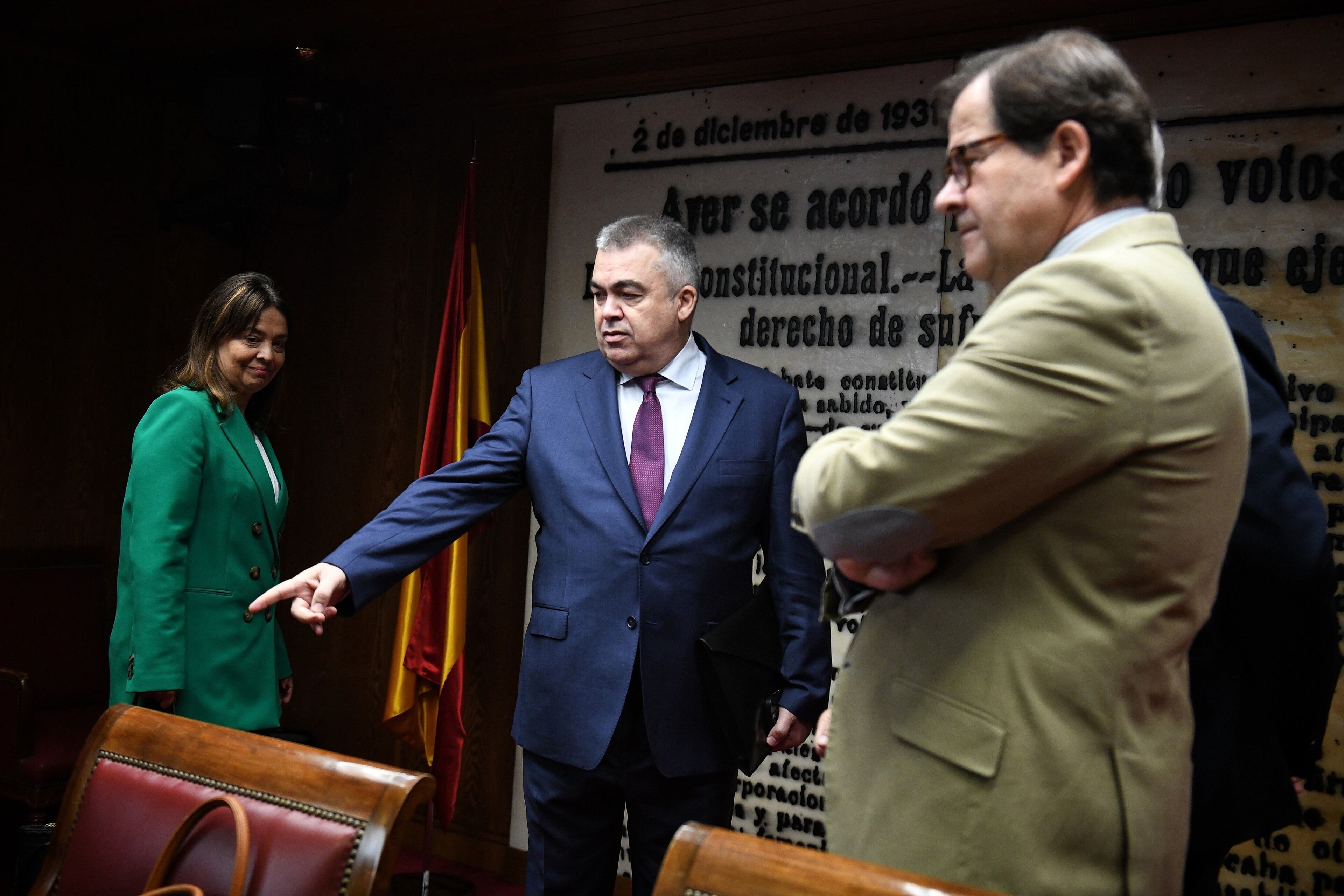 El secretario de organización del PSOE, Santos Cerdán, este martes en la comisión de investigación del 'caso Koldo' en el Senado.