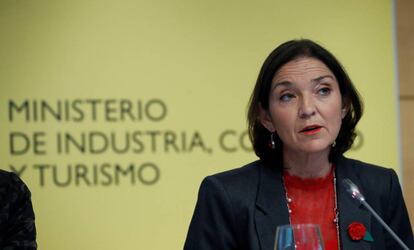 La ministra de Turismo en funciones, Reyes Maroto, este miércoles en Madrid.