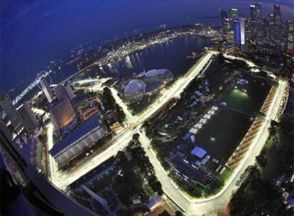 Vista aérea del circuito de Singapur.