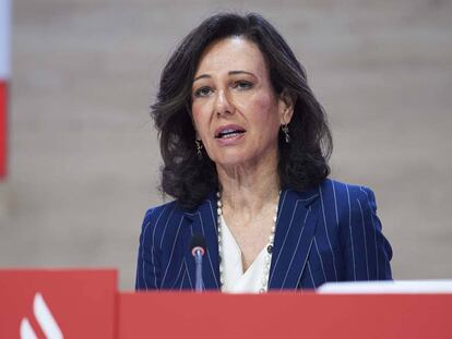 La presidenta de Banco Santander, Ana Botín, durante la junta general de accionistas celebrada el pasado 12 de abril.