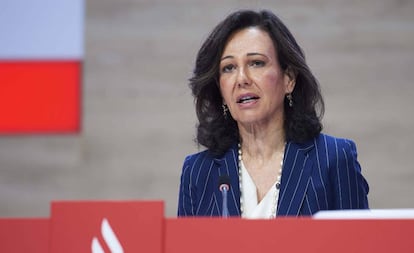 La presidenta de Banco Santander, Ana Botín, durante la junta general de accionistas celebrada el pasado 12 de abril.