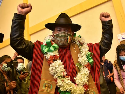 El gobernador electo de La Paz, Santos Quispe, el domingo en la ciudad de El Alto.