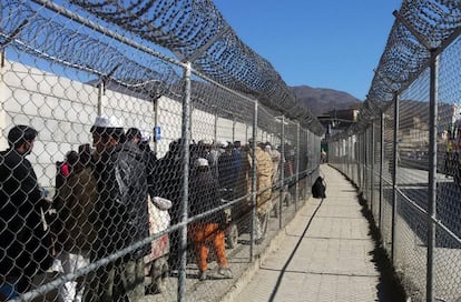 This photo taken on February 9, 2017 shows Afghan nationals waiting to cross the border between Pakistan and Afghanistan at the Torkham Border Post in Pakistan's Khyber Agency. 
Built to keep out migrants, traffickers, or an enemy group, border walls have emerged as a one-size-fits-all response to the vulnerability felt by many societies in today's globalized world, says an expert on the phenomenon.
Practically non-existent at the end of World War II, by the time the Berlin Wall fell in 1989 the number of border walls across the globe had risen to 11.
That number has since jumped to 70, prompted by an increased sense of insecurity following the September 11, 2001 attacks in the United States and the 2011 Arab Spring, according to Elisabeth Vallet, director of the Observatory of Geopolitics at the University of Quebec in Montreal (UQAM).

This image is part of a photo package of 47 recent images to go with AFP story on walls, barriers and security fences around the world. More pictures available on afpforum.com / AFP PHOTO / ABDUL MAJEED