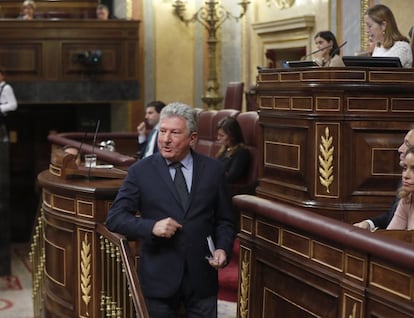 El diputado de Nueva Canarias (NC), Pedro Quevedo, una vez finalizada su intervención.