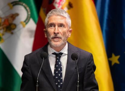 El ministro del Interior, Fernando Grande-Marlaska, este lunes en Sevilla.