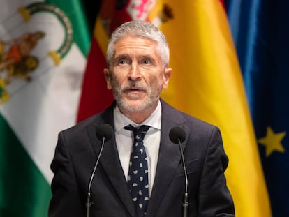 El ministro del Interior, Fernando Grande-Marlaska, este lunes en Sevilla.