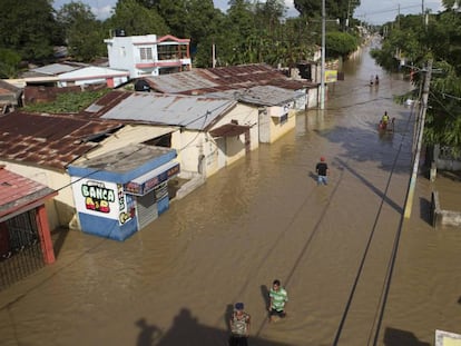 Inundaciones en en Arenoso (Rep&uacute;blica Dominicana) por el hurac&aacute;n Mar&iacute;a.