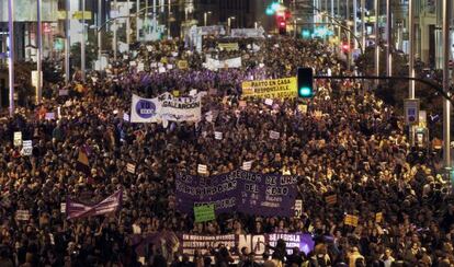 Manifestación por el Día Internacional de la Mujer en Madrid