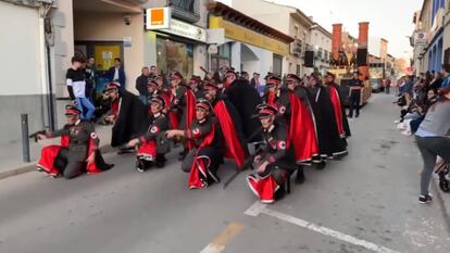 The carnival troupe dressed as Nazis.