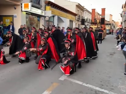 The carnival troupe dressed as Nazis.