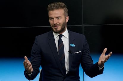 David Beckam durante la presentación en Londres de la nueva campaña de Unicef, organización con la que lleva colaborando diez años.