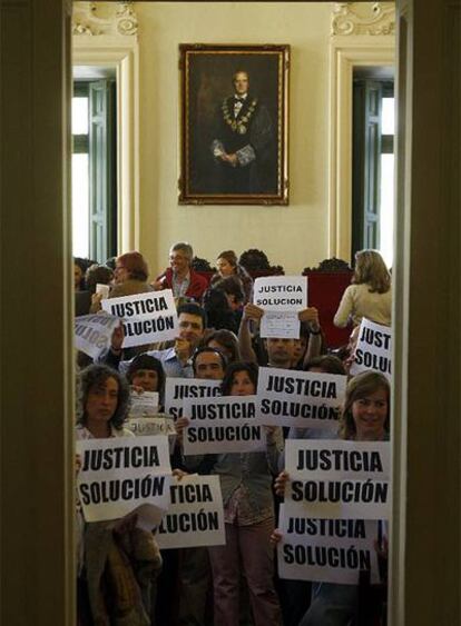 Trabajadores de Justicia protestan en el Tribunal Supremo.