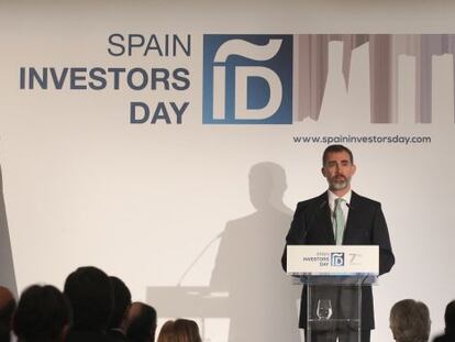 El Rey pronuncia su discurso en la inauguración de la séptima edición del Spain Investors Day.