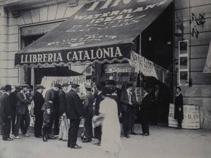 La Llibreria Catalònia, en su primera sede, en plaza de Catalunya, 17.