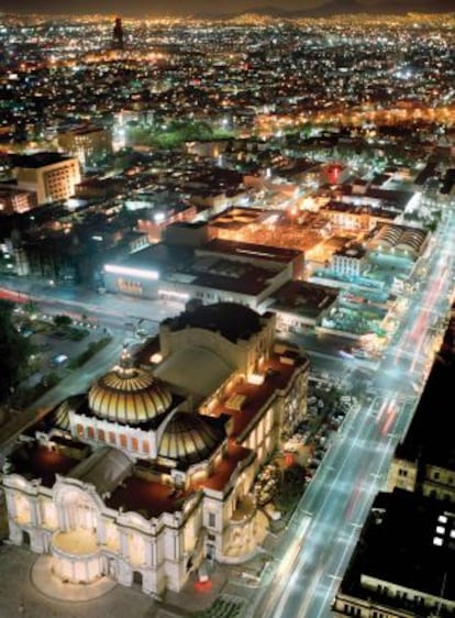 Vista aérea del Palacio de Bellas Artes.